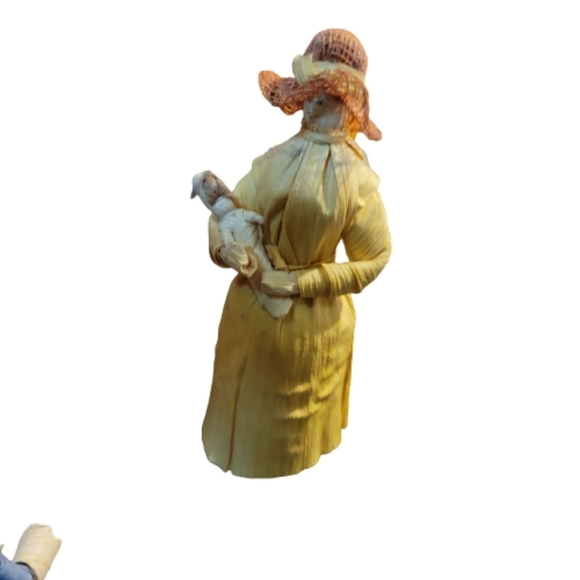 CORN HUSK Vintage handmade corn husk group family 5. hand crafted - Picture 8 of 15